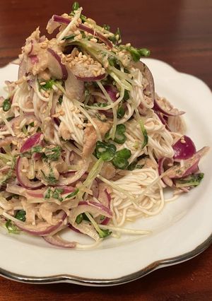 ツナと赤玉ねぎのとうふそうめん風-レシピのメイン写真