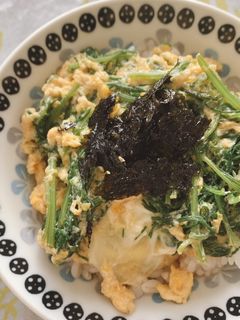 超簡単 シャキシャキおかひじき入り玉子丼-レシピのメイン写真