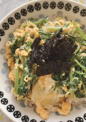 超簡単　シャキシャキおかひじき入り玉子丼-レシピのメイン写真