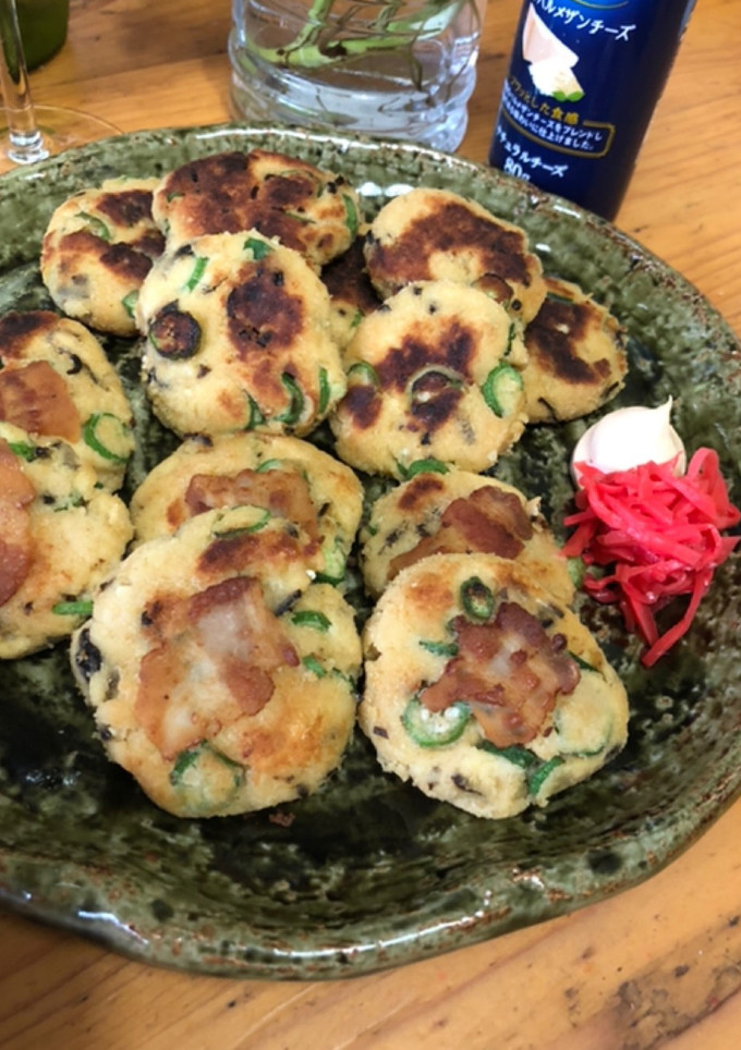 塩昆布とオクラで生おからのしっとりお焼き-レシピのメイン写真