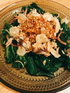 夏のレシピ☆鯖缶とモロヘイヤの梅肉和え-レシピのメイン写真