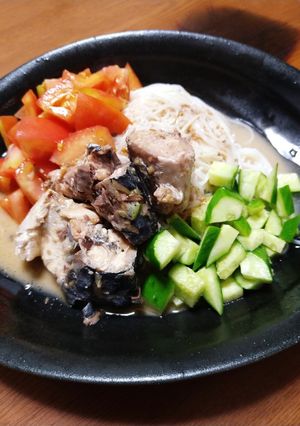 さば缶の胡麻ダレそうめん-レシピのメイン写真