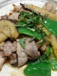 茄子と豚ばらピーマンの味噌炒め-レシピのメイン写真