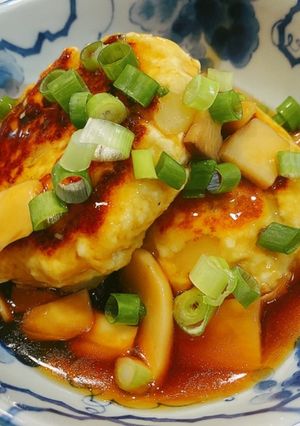 豆腐とナスの和風あんかけハンバーグ-レシピのメイン写真