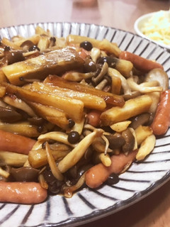 うなぎのタレでキノコと長芋の甘辛炒め-レシピのメイン写真