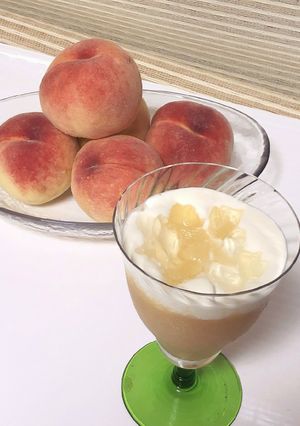 桃 スタバ風☆ピーチ　フラペチーノ-レシピのメイン写真