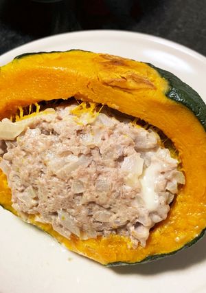 かぼちゃのチーズひき肉詰め-レシピのメイン写真