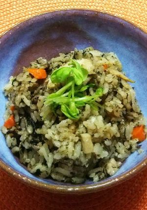 鯖とエリンギの焼のり炊き込みご飯-レシピのメイン写真