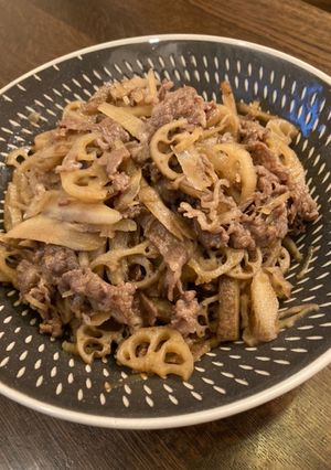 牛肉とごぼうれんこんの甘辛煮♪-レシピのメイン写真