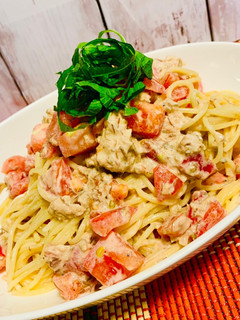 魚の栄養たっぷり!トマトとサバマヨパスタ-レシピのメイン写真