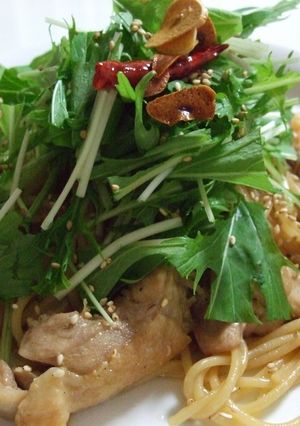 鶏肉と水菜のパスタ-レシピのメイン写真