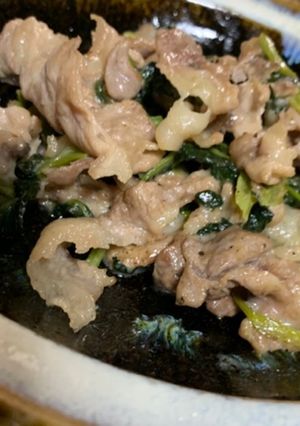 小松菜と豚肉のチーズ和え-レシピのメイン写真