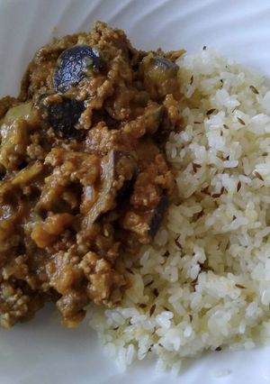 ラム肉とナスのカレー クミンライス添え-レシピのメイン写真