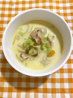 かぶとベーコンの豆乳スープ-レシピのメイン写真