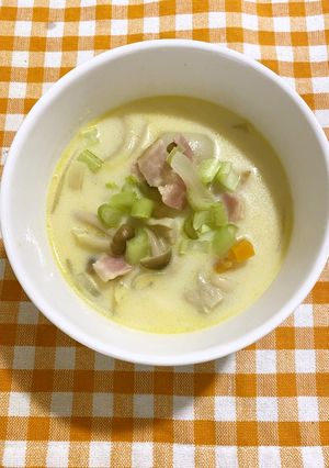 かぶとベーコンの豆乳スープ-レシピのメイン写真