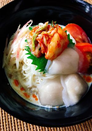 餃子のたれで簡単！冷やし豆乳坦々そうめん-レシピのメイン写真