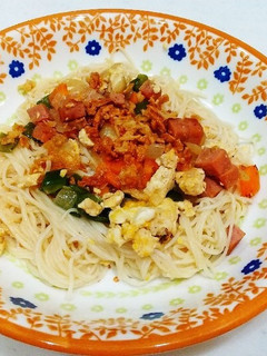スパムと豆腐の簡単ソーメンチャンプルー-レシピのメイン写真