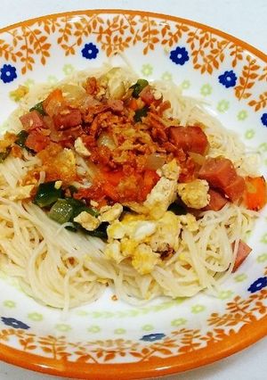 スパムと豆腐の簡単ソーメンチャンプルー-レシピのメイン写真