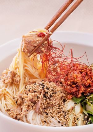 簡単ピリ辛サバ缶素麺-レシピのメイン写真