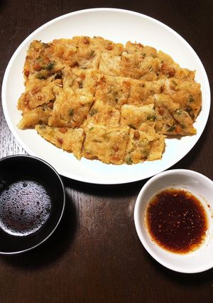 ☆余った素麺で☆もちもち納豆素麺チヂミ風-レシピのメイン写真