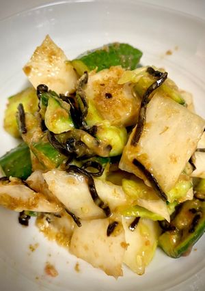 叩き胡瓜と大根の梅かつお塩昆布和え-レシピのメイン写真