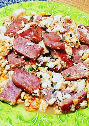 10分♪スパムと豆腐の卵チャンプル☆時短-レシピのメイン写真