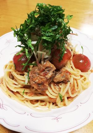 サバ缶トマトソース♡夏の冷たいパスタ-レシピのメイン写真