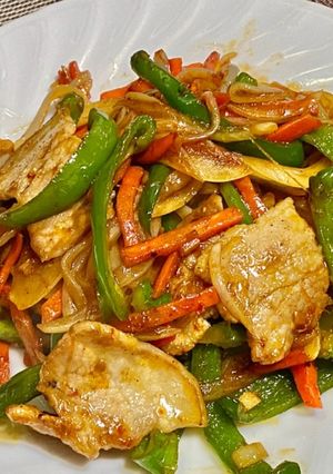豚バラ肉といろいろ野菜のピリ辛中華炒め-レシピのメイン写真