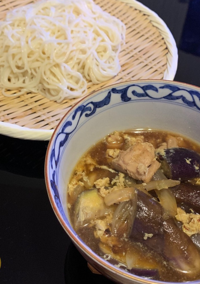 簡単！茄子と鶏肉の卵とじ素麺-レシピのメイン写真