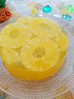 寒天deパイナップルプルゼリーケーキ-レシピのメイン写真