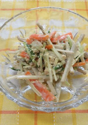ごぼうと水菜のごまサラダ-レシピのメイン写真