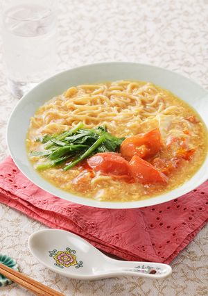 ニラ玉トマトの簡単酸辣湯麺-レシピのメイン写真