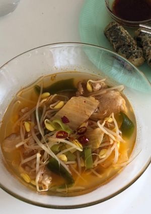 豆もやしたっぷり　キムチスープ-レシピのメイン写真