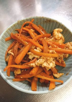 にんじんと卵の胡麻味噌炒め-レシピのメイン写真