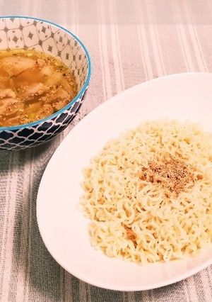 ☆ネギ塩豚つけ麺☆お店の味を 袋麺で実現-レシピのメイン写真