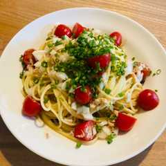 รูปของ 【夏レシピ】トマトとツナの冷製パスタ　