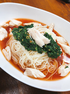 モロヘイヤとトマトのサッパリそうめん☆-レシピのメイン写真