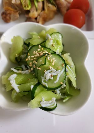 はす芋(茎)ときゅうりの酢の物-レシピのメイン写真