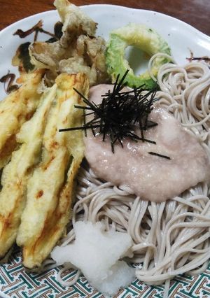 簡単☆冷やしとろろ蕎麦　　天ぷら　おろし-レシピのメイン写真
