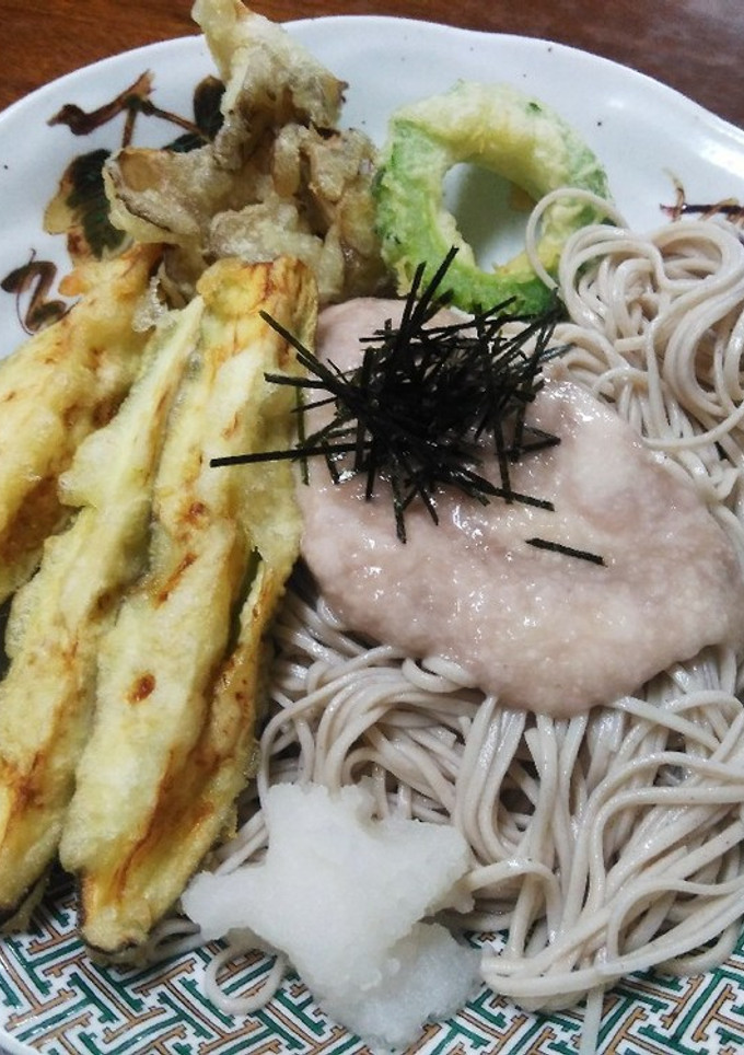 簡単☆冷やしとろろ蕎麦　　天ぷら　おろし-レシピのメイン写真