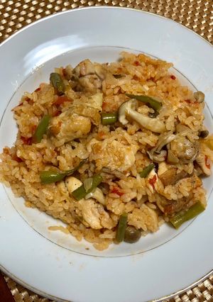 ガッツリ!息子喜ぶチキンピラフ-レシピのメイン写真