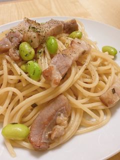 豚肉と枝豆の和風パスタ-レシピのメイン写真