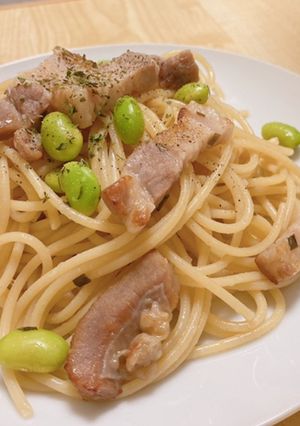豚肉と枝豆の和風パスタ-レシピのメイン写真