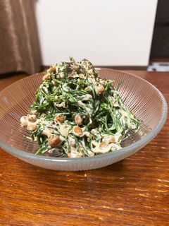簡単!おかひじきのツナ納豆マヨ和え-レシピのメイン写真