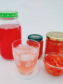 色がキレイ☆桃ジュース♪(桃シロップ)-レシピのメイン写真