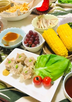 夏の夕飯献立・さっぱり素麺焼売ごはん♬-レシピのメイン写真