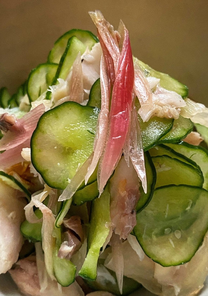 新生姜の甘酢漬けと鯵の干物の和え物-レシピのメイン写真