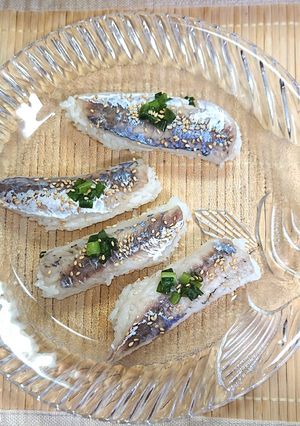 釣った魚でさっぱりすっきり豆あじ押し寿司-レシピのメイン写真