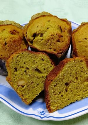 粉末緑茶で作るくるみ入りマフィン-レシピのメイン写真