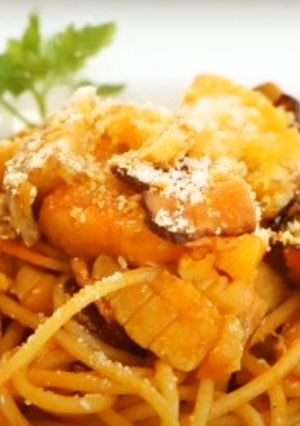 フライパン一つ！賀茂なすのトマトパスタ-レシピのメイン写真